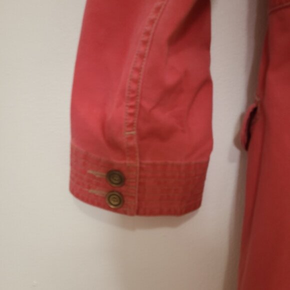 Peruvian Connection Paola Denim Trench Coat Coral 2 - Picture 3 of 9